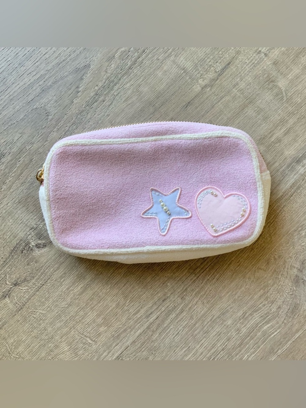 Stoney Clover Lane Terry Cloth Small Pouch w/ Patches OS